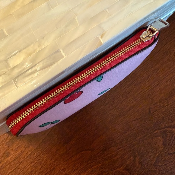 Limited Edition COACH Coated Cloth Pink and Cherry Zippered Pouch - Picture 6 of 11